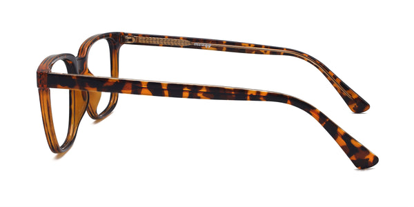 boyish square tortoise brown eyeglasses frames side view