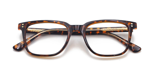 boyish square tortoise brown eyeglasses frames top view