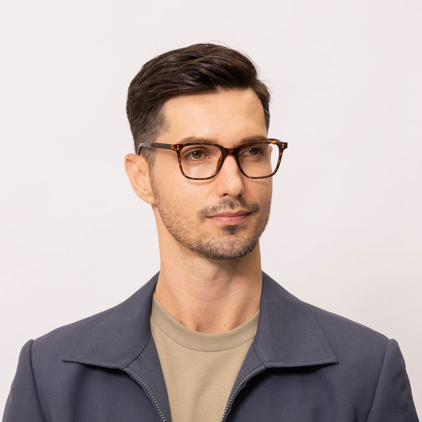 boyish square tortoise brown eyeglasses frames for men side view