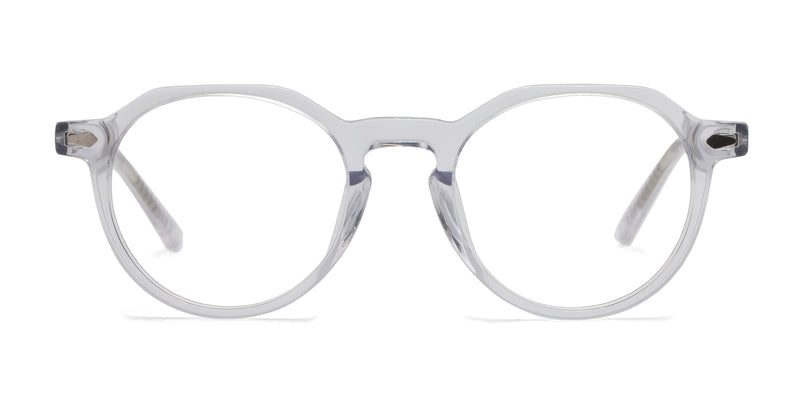 brad geometric transparent eyeglasses frames front view
