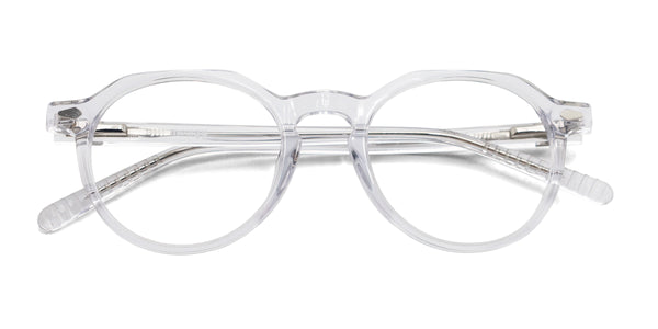 brad geometric transparent eyeglasses frames top view