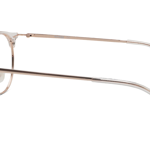 brainy oval rose gold eyeglasses frames side view