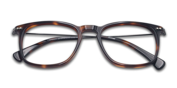 bravo square tortoise eyeglasses frames top view