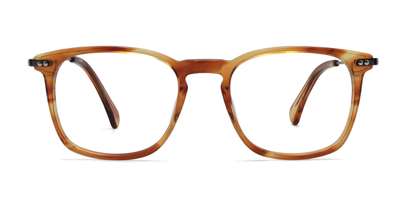 bravo square orange tortoise eyeglasses frames front view