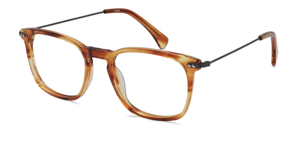 bravo square orange tortoise eyeglasses frames angled view