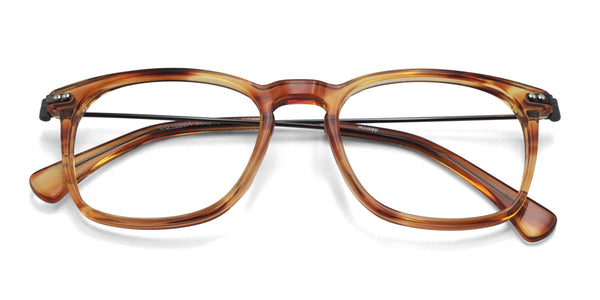 bravo square orange tortoise eyeglasses frames top view