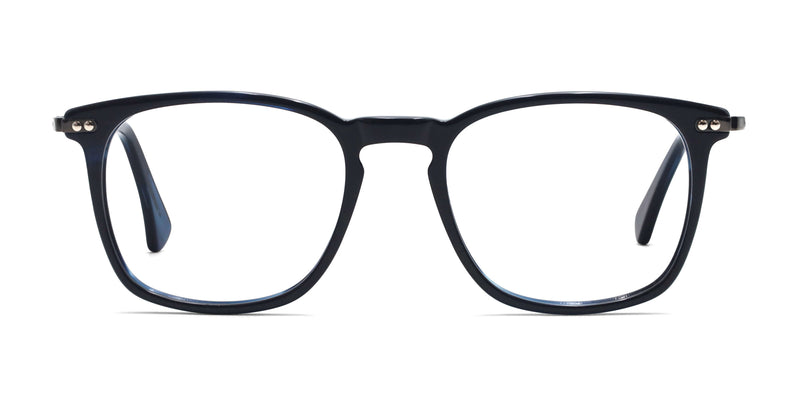 bravo square dark blue eyeglasses frames front view