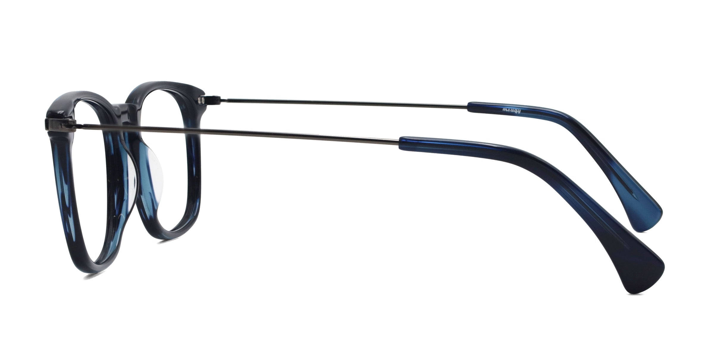 bravo square dark blue eyeglasses frames side view