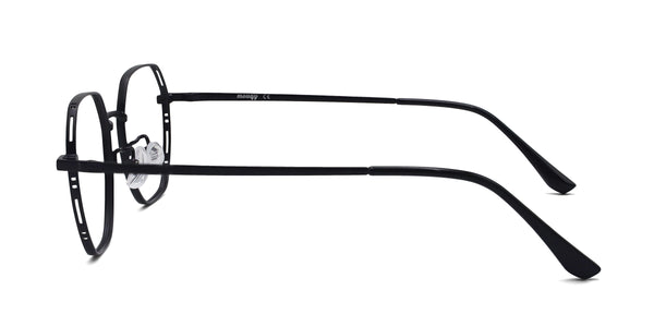 bubly geometric matte black eyeglasses frames side view