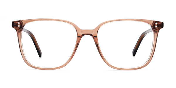 caleb square pink eyeglasses frames front view