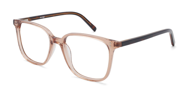 caleb square pink eyeglasses frames angled view
