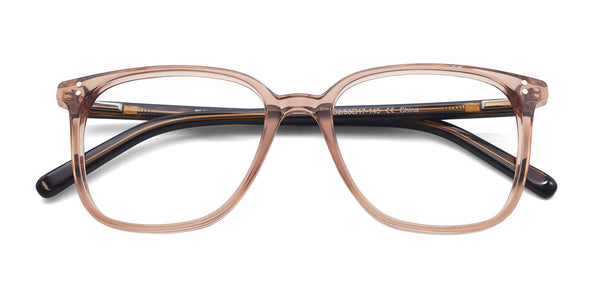 caleb square pink eyeglasses frames top view