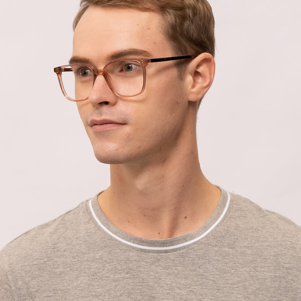 caleb square brown eyeglasses frames for men angled view