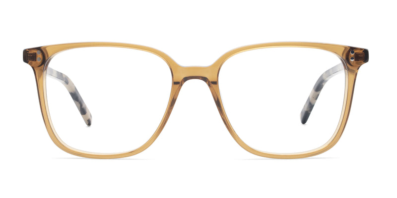 caleb square brown eyeglasses frames front view