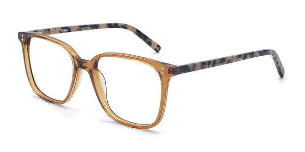 caleb square brown eyeglasses frames angled view