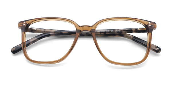 caleb square brown eyeglasses frames top view