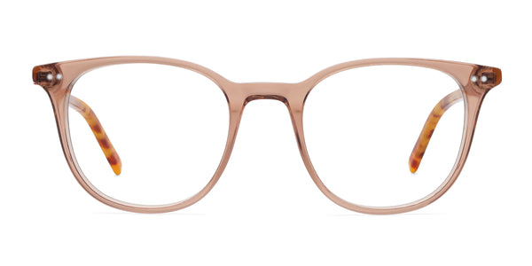 carl square pink eyeglasses frames front view
