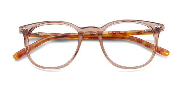 carl square pink eyeglasses frames top view