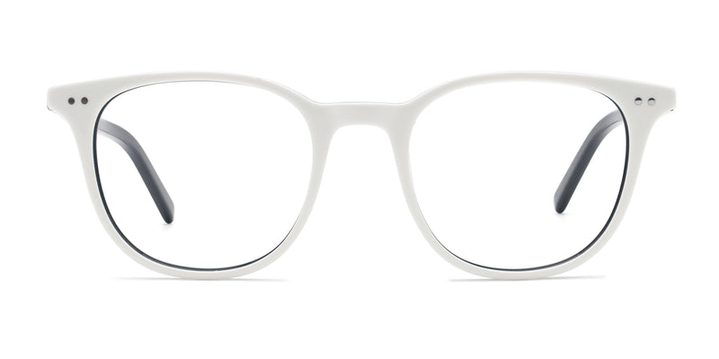 carl square white eyeglasses frames front view