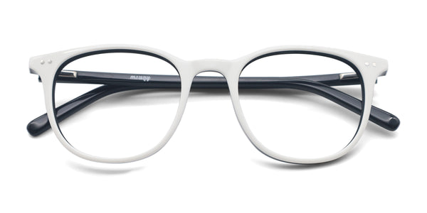 carl square white eyeglasses frames top view