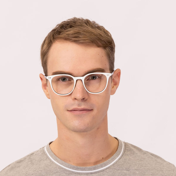 carl square white eyeglasses frames for men front view