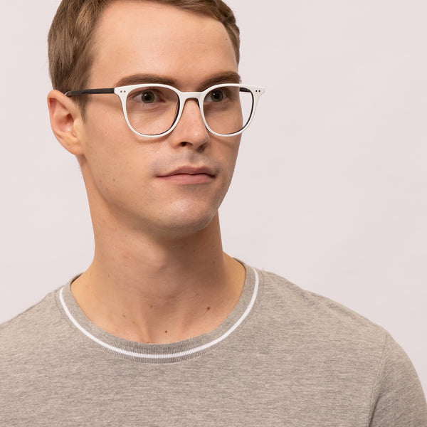 carl square white eyeglasses frames for men side view