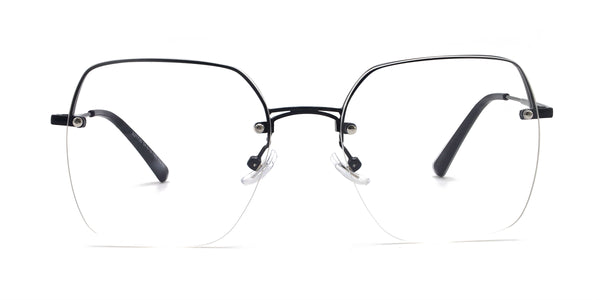carol geometric black eyeglasses frames front view