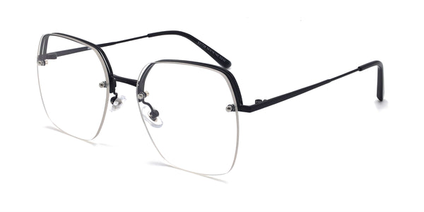 carol geometric black eyeglasses frames angled view