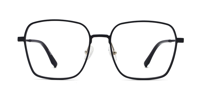 celebrate geometric matte black eyeglasses frames front view