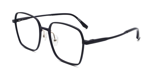 celebrate geometric matte black eyeglasses frames angled view