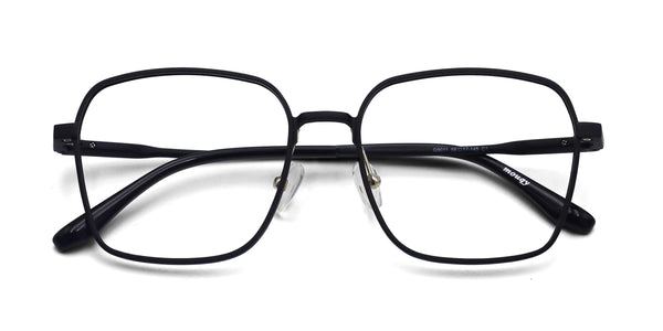 celebrate geometric matte black eyeglasses frames top view