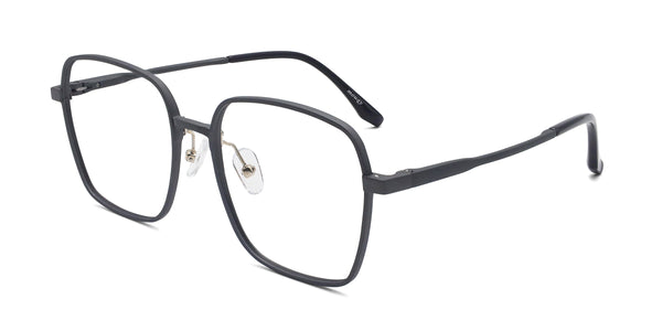 celebrate geometric matte gray eyeglasses frames angled view