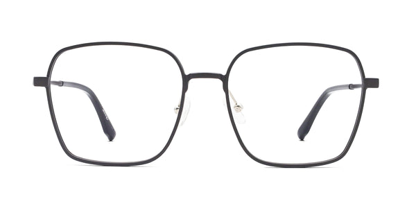 celebrate geometric matte brown eyeglasses frames front view