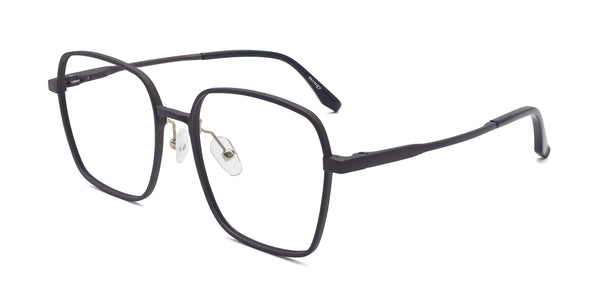 celebrate geometric matte brown eyeglasses frames angled view