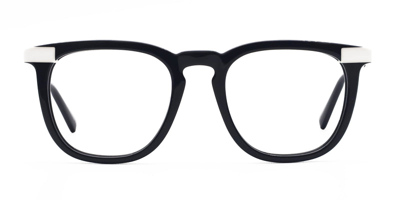 champ square black eyeglasses frames front view