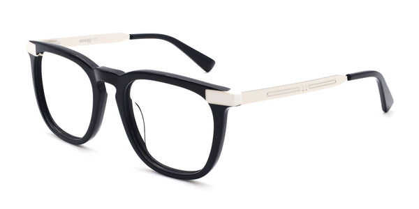 champ square black eyeglasses frames angled view