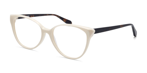charisma cat eye cream white eyeglasses frames angled view