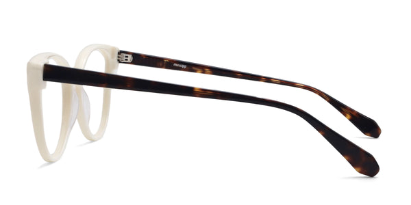 charisma cat eye cream white eyeglasses frames side view