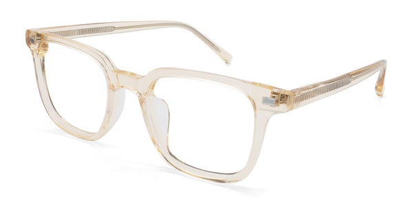 cherish square yellow eyeglasses frames angled view