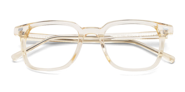 cherish square yellow eyeglasses frames top view