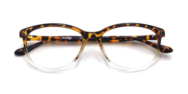 cherry oval two tone tortoise eyeglasses frames top view