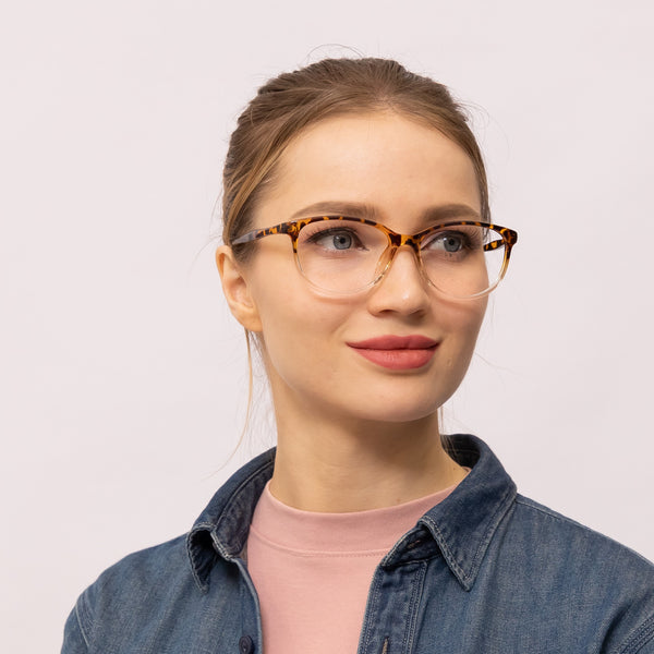 cherry oval two tone tortoise eyeglasses frames for women side view