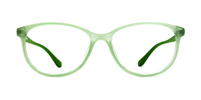 cherry oval green eyeglasses frames front view
