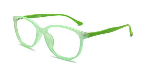 cherry oval green eyeglasses frames angled view