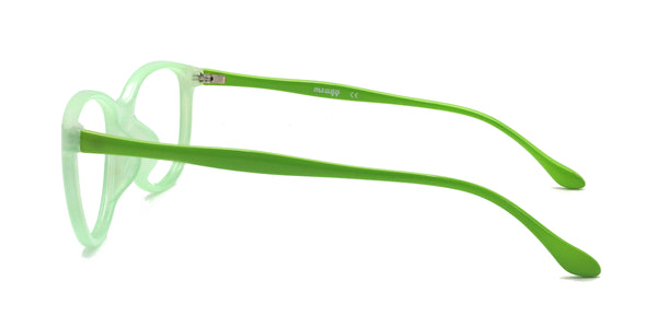 cherry oval green eyeglasses frames side view