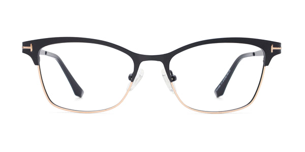 cindy cat eye black eyeglasses frames front view