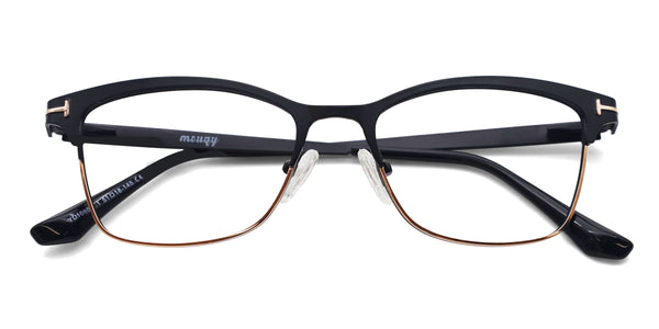 cindy cat eye black eyeglasses frames top view