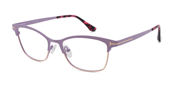 cindy cat eye purple eyeglasses frames angled view