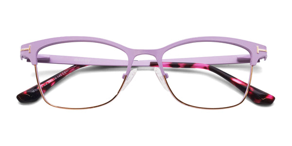 cindy cat eye purple eyeglasses frames top view