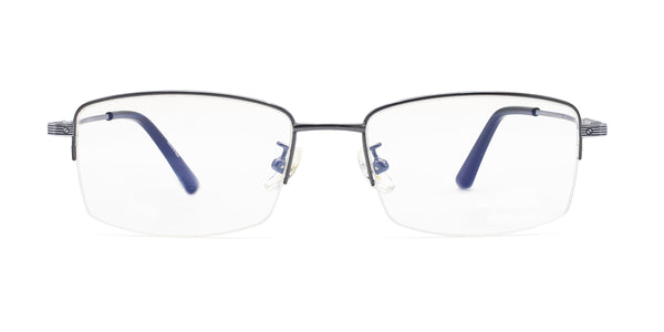 classy rectangle silver eyeglasses frames front view